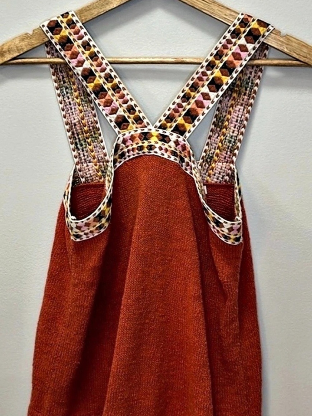 Madewell Geometric Knit Top in Orange Size Small Like New